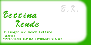 bettina kende business card